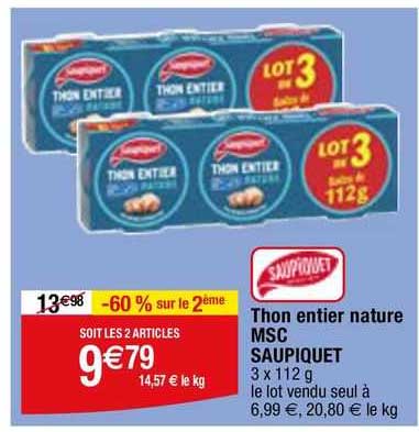 Thon Entier Nature Msc Saupiquet