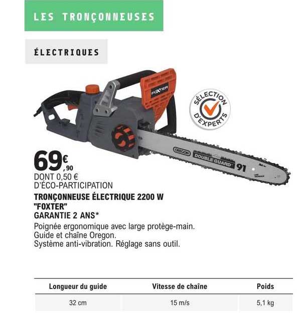 tronçonneuse électrique 2200w "foxter"