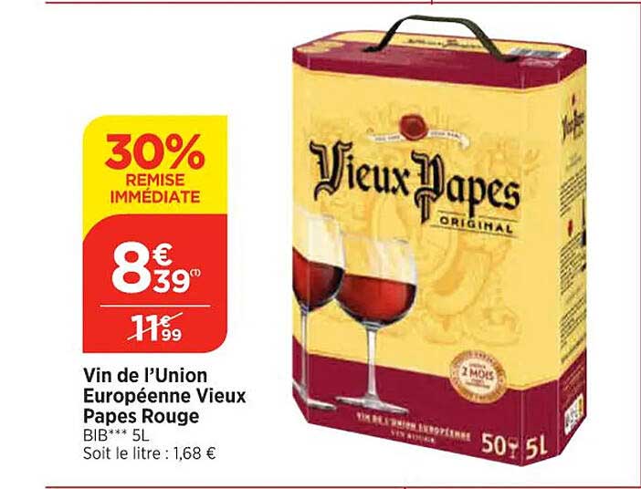 vin de l'union européenne vieux papes rouge