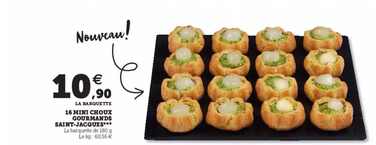 16 mini choux gourmands saint-jacques