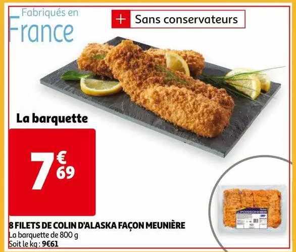 8 filets de colin d'alaska façon meunière