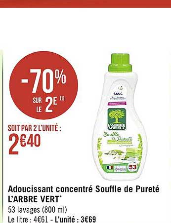 adoucissant concentré souffle de pureté l'arbre vert