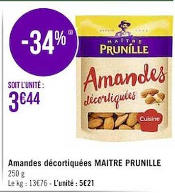 amandes décortiquées maître prunille