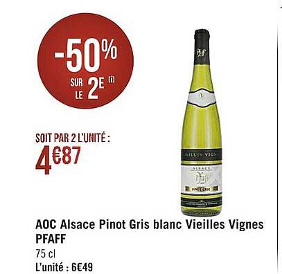aoc alsace pinot gris blanc vieilles vignes pfaff