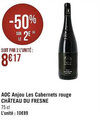 aoc anjou les cabernets rouge château du fresne