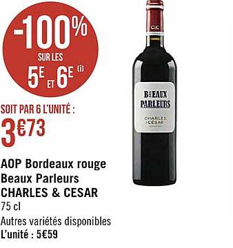 aop bordeaux rouge beaux parleurs charles & césar