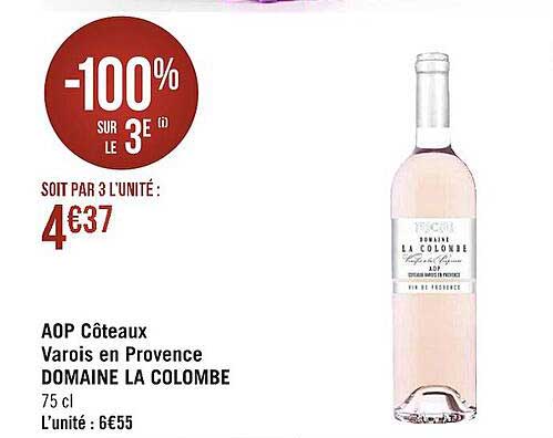 aop côteaux varois en provence domaine la colombe