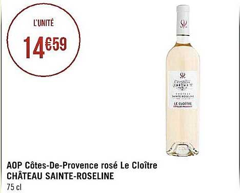 aop côtes-de-provence rosé le cloître château sainte-roseline