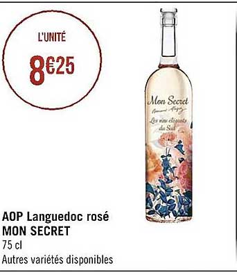 aop languedoc rosé mon secret