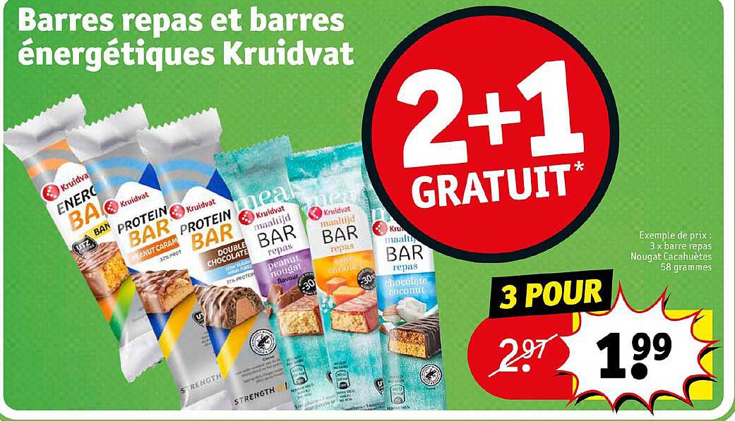 barres repas et barres énergétiques kruidvat
