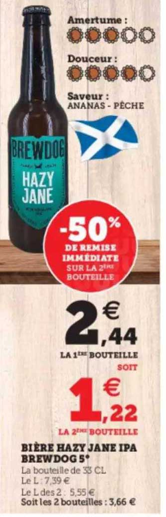 Bière Hazy Jane Ipa Brewdog 5°