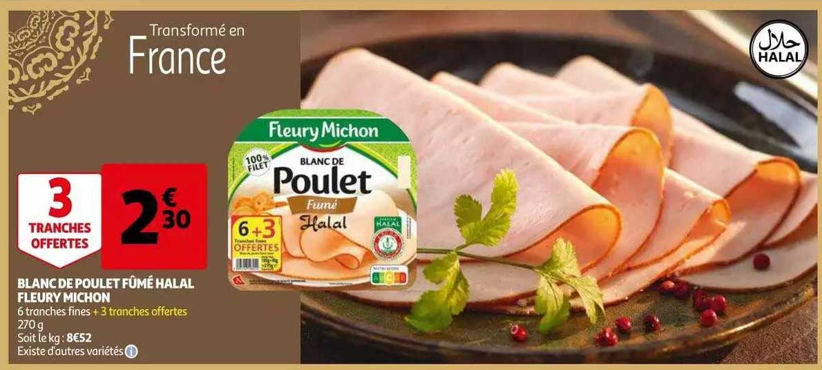 blanc de poulet fumé halal fleury michon