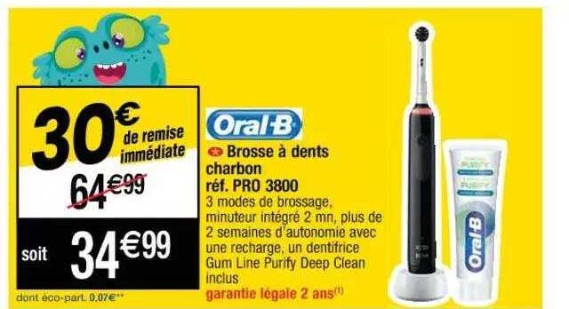 brosse à dents charbon pro 3800 oral-b