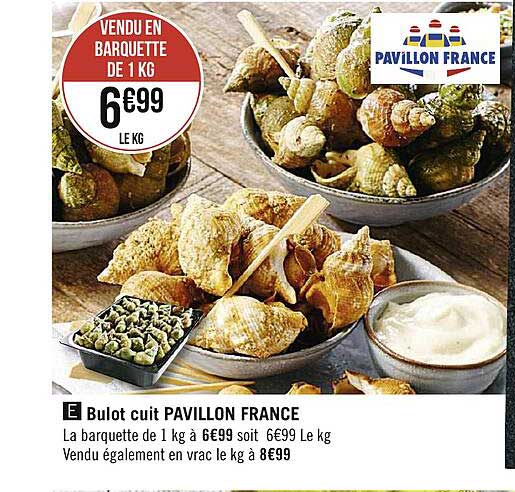 bulot cuit pavillon france