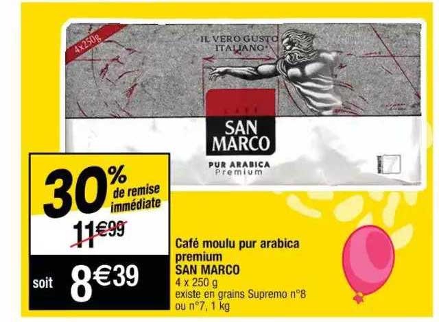 café moulu pur arabica premium san marco