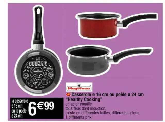 casserole ø 16 cm ou poêle ø 24 cm "healthy cooking"
