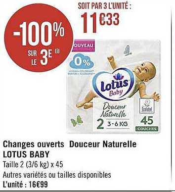 changes ouverts douceur naturelle lotus baby