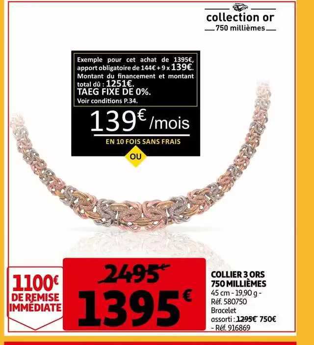 collier 3 ors 750 millièmes