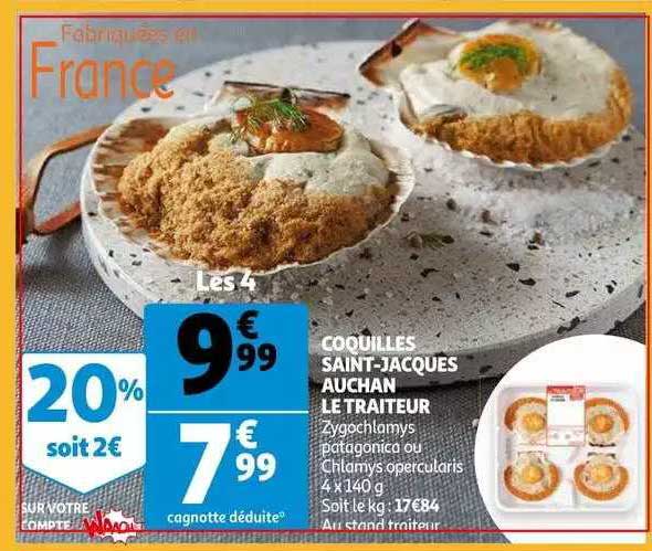coquilles saint-jacques auchan le traiteur