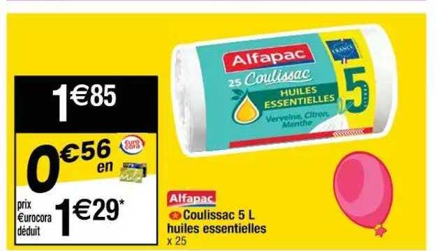 coulissac 5 l huiles essentielles alfapac