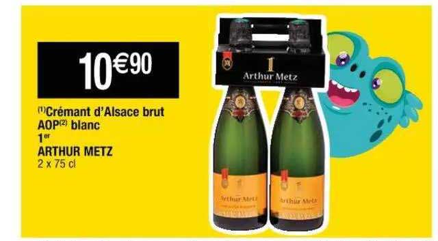 crémant d'alsace brut aop blanc 1er arthur metz