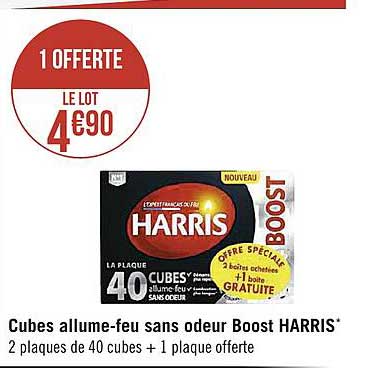 cubes allume-feu sans odeur boost harris