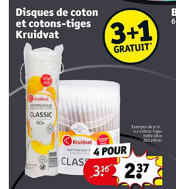 disques de coton et cotons-tiges krudvat
