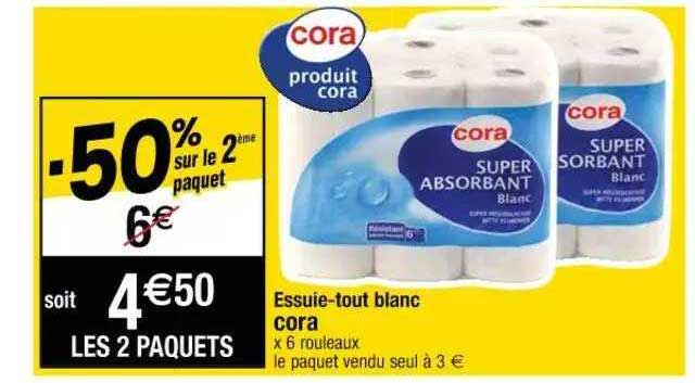 essuie-tout blanc cora