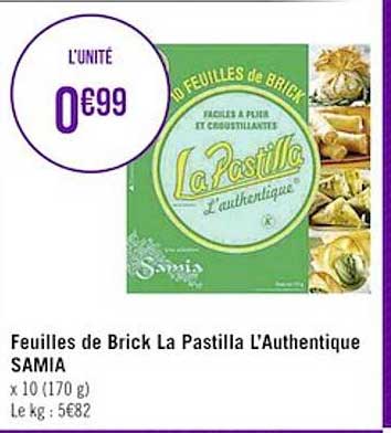 feuilles de brick la pastilla l'authentique samia