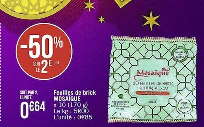 feuilles de brick mosaïque