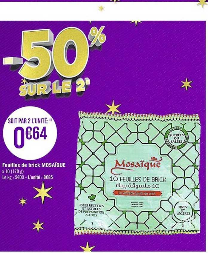 feuilles de brick mosaïque