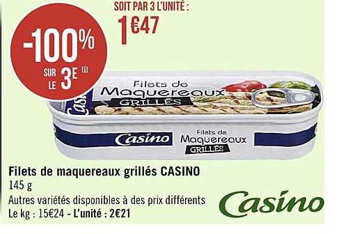 Filet De Maquereaux Grillés Casino