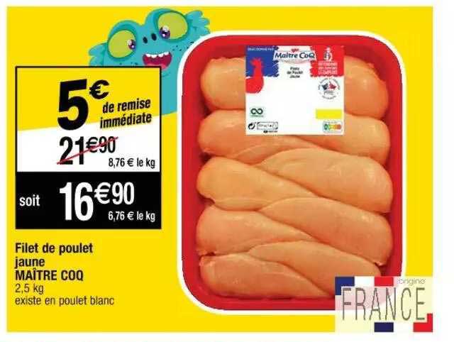 filet de poulet jaune maitre coq