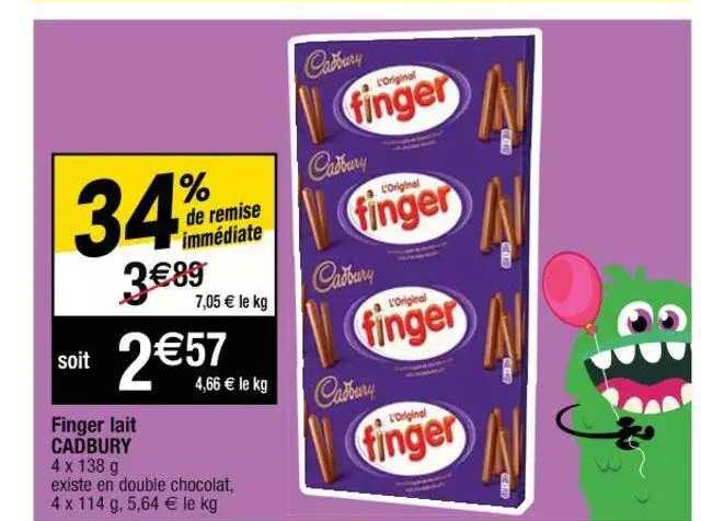 finger lait cadbury