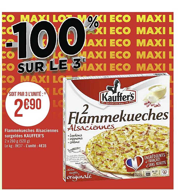 Flammekueches Alsaciennes Surgelées Kauffer's