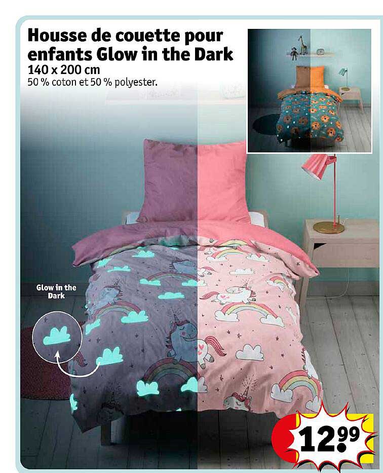 housse de couette poru enfants glow in the dark