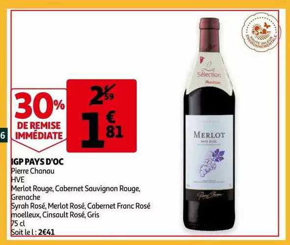 Igp Pays D'oc Pierre Chanau Hve Merlot Rouge, Cabernet Sauvignon Rouge,