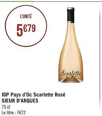 igp pays d'oc scarlette rosé sieur d'arques