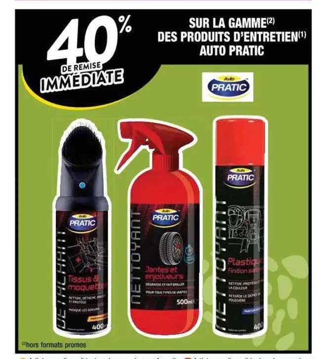 la gamme des produits d'entretien auto pratic