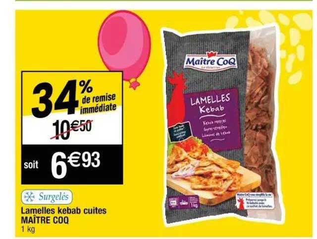 lamelles kebab cuites maître coq