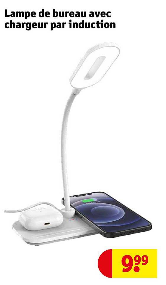 lampe de bureau avec chargeur par induction
