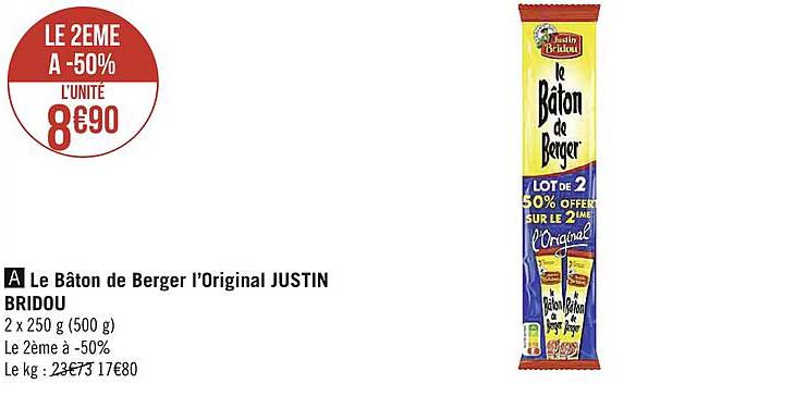 Le Bâton De Berger L'original Justin Bridou