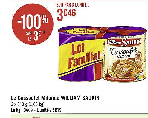 le cassoulet mitonné william saurin