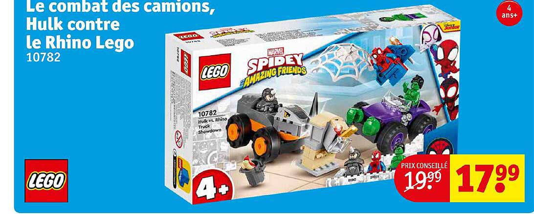 le combat des camions, hulk contre le rhino lego
