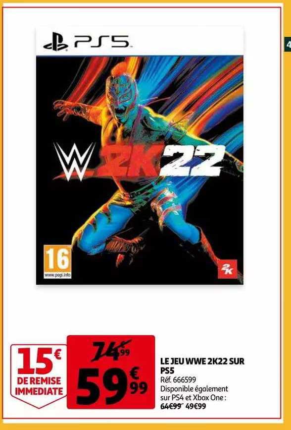 le jeu wwe 2k22 sur ps5