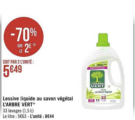lessive liquide au savon végétal l'arbre vert