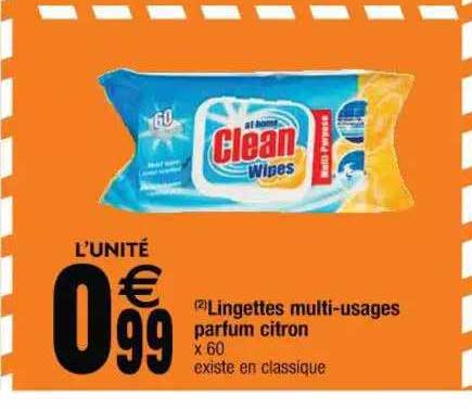lingettes multi-usages parfum citron
