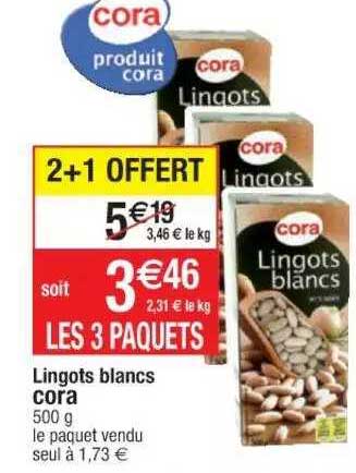 lingots blancs cora