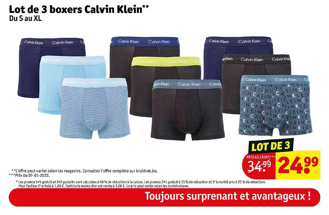 lot de 3 boxers calvin klein