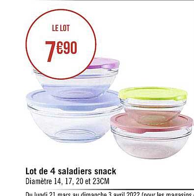 Lot De 4 Saladiers Snack